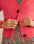 Cashmere V-neck Cardigan-Bright Watermelon