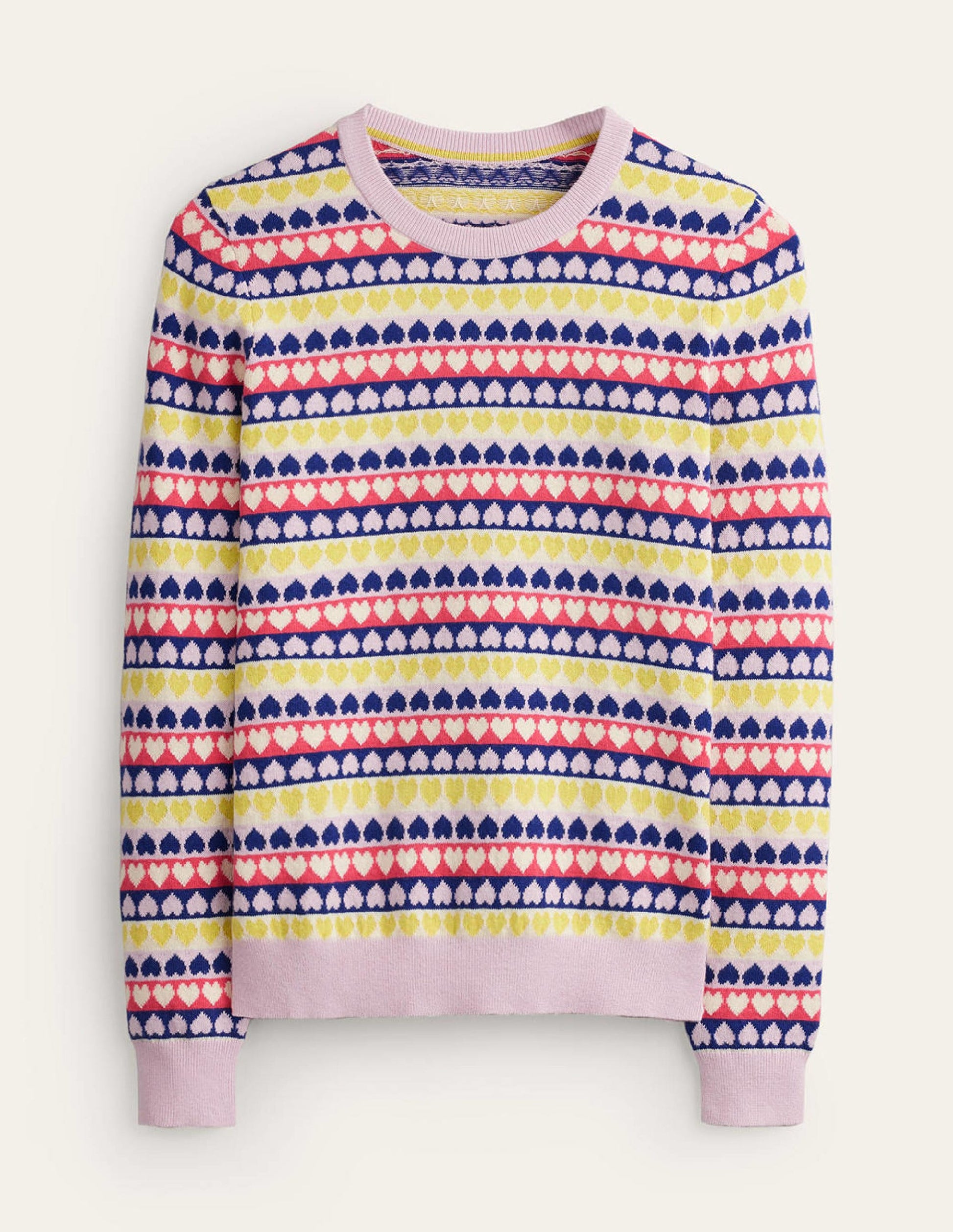 Isabel Heart Fair Isle Jumper-Multi, Ivory Geo Heart-5