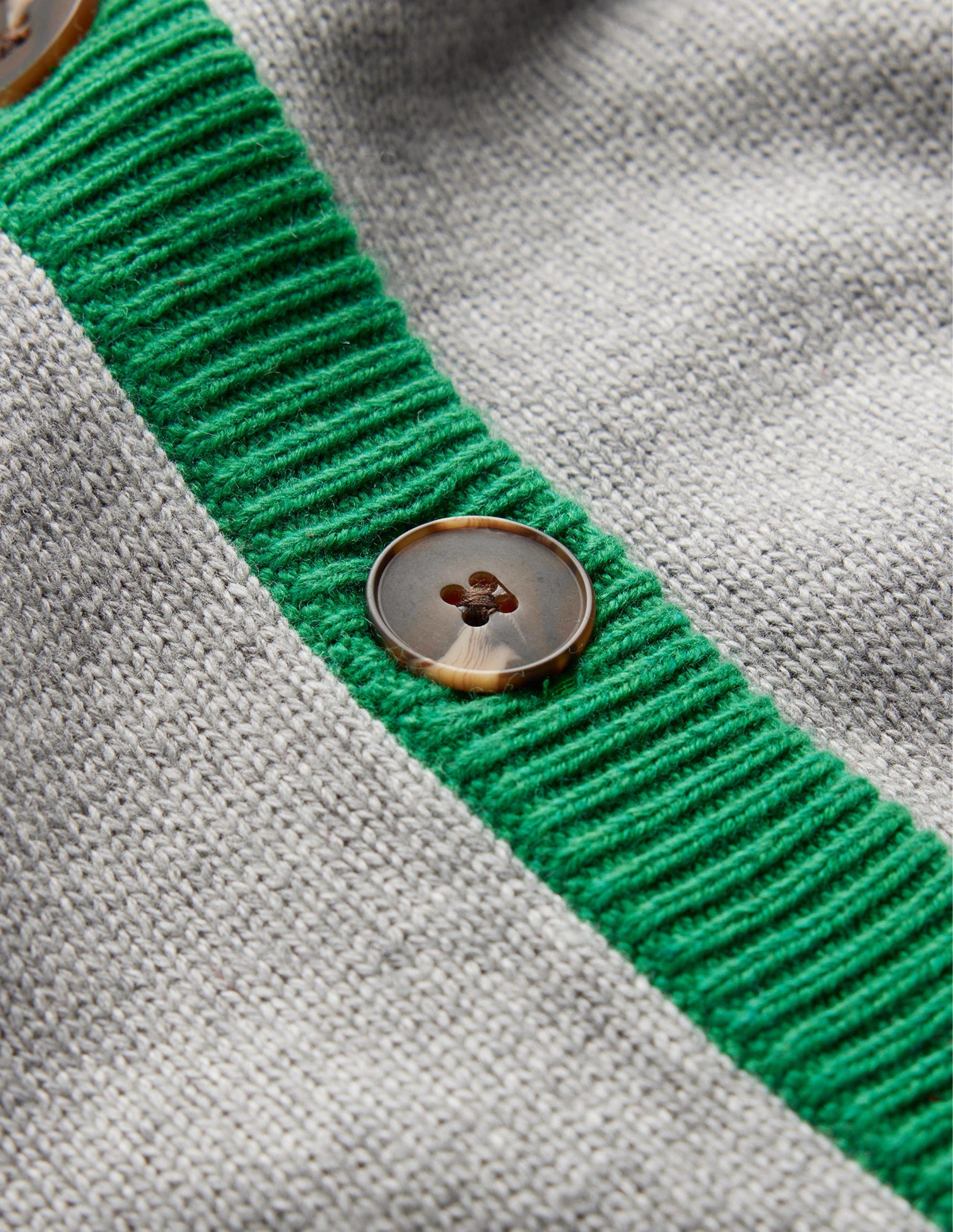 Alma Contrast Trim Cardigan-Grey Melange, Rich Emerald-6
