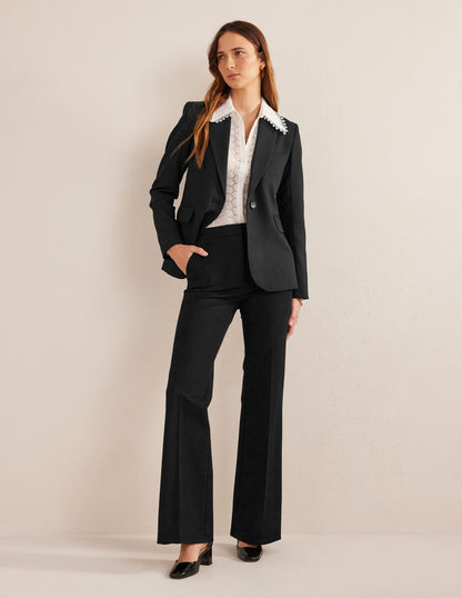 Bi-Stretch Tapered Trousers-Black-1