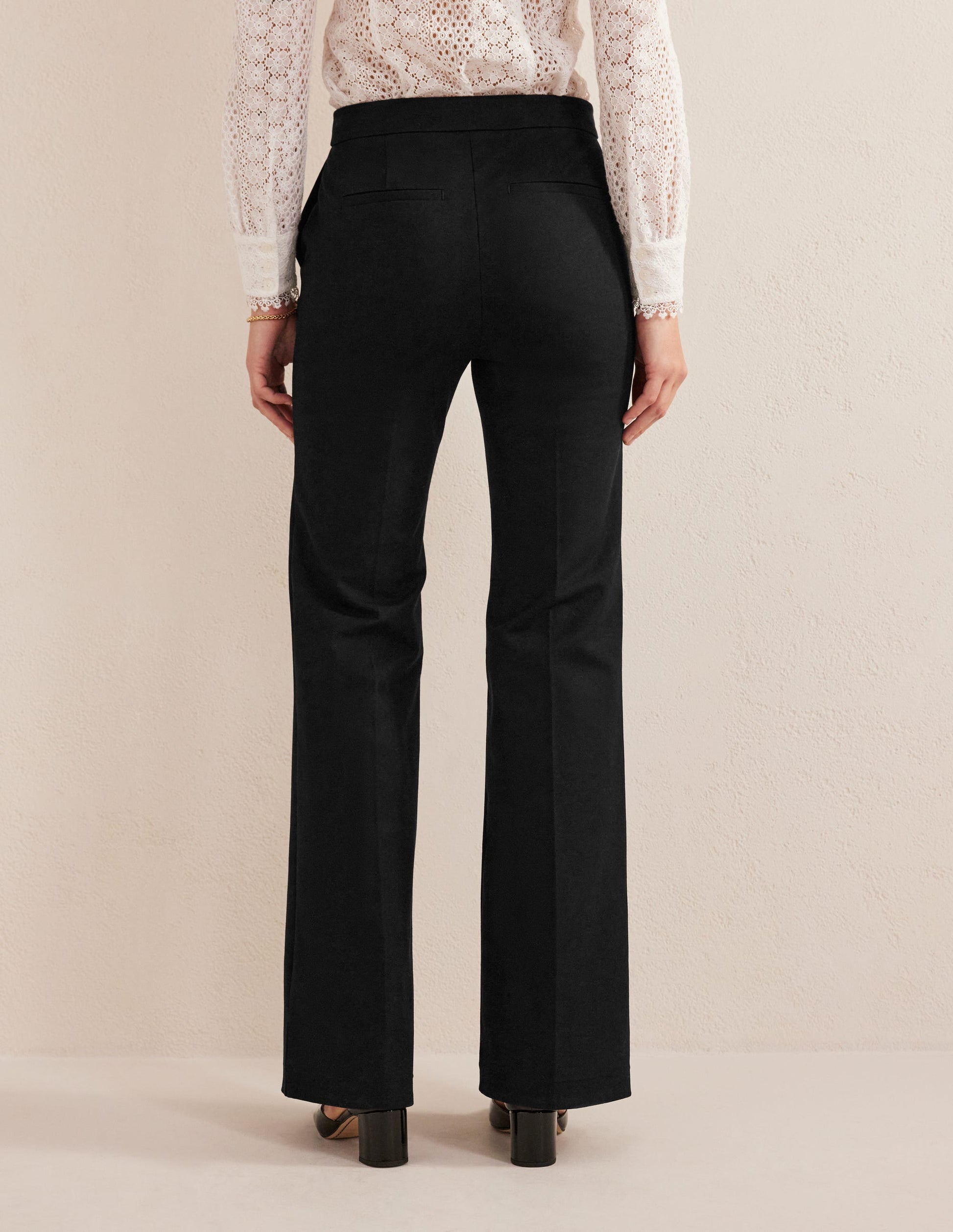 Bi-Stretch Tapered Trousers-Black-3