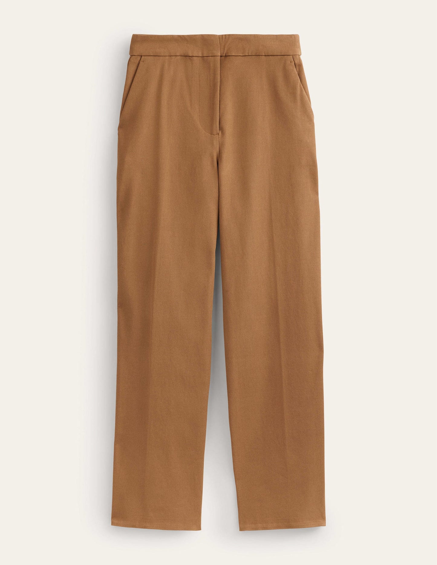 Bi-Stretch Tapered Trousers-Caramel Cream
