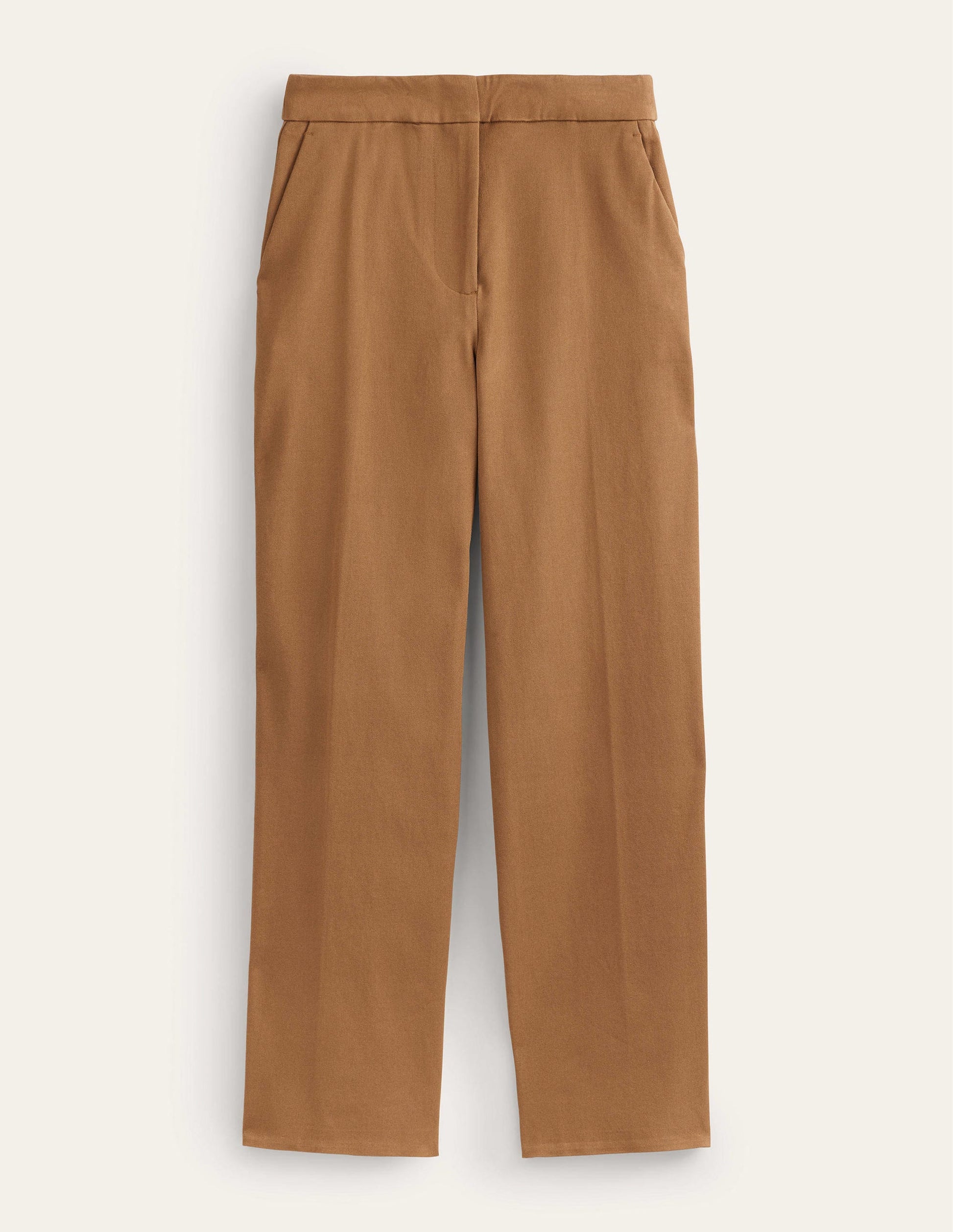 Bi-Stretch Tapered Trousers-Caramel Cream-10