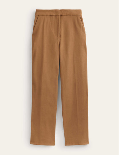 Bi-Stretch Tapered Trousers-Caramel Cream-10