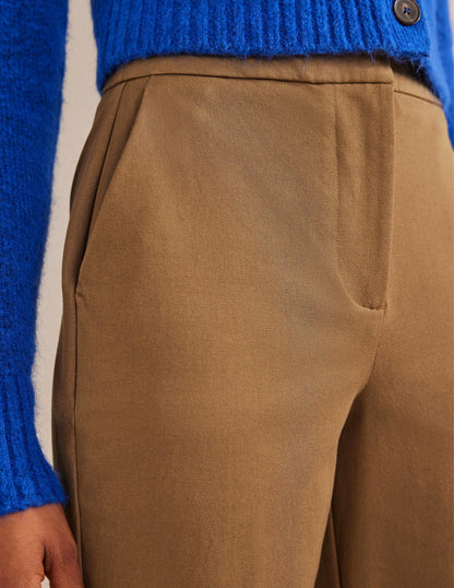 Bi-Stretch Tapered Trousers-Caramel Cream-2