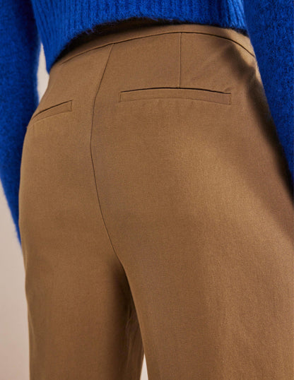 Bi-Stretch Tapered Trousers-Caramel Cream-4