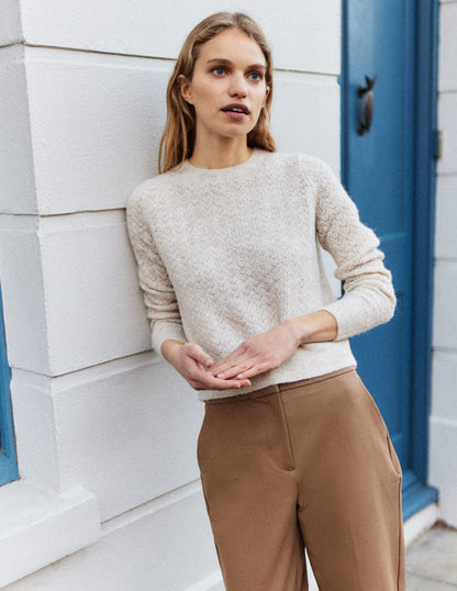 Bi-Stretch Tapered Trousers-Caramel Cream-6