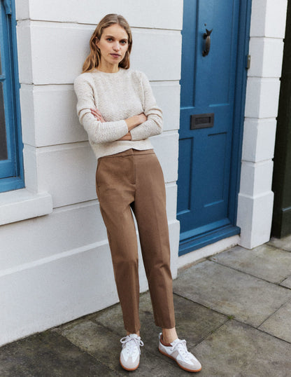 Bi-Stretch Tapered Trousers-Caramel Cream-9