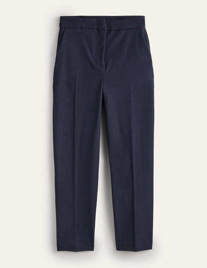 Bi-Stretch Tapered Trousers-Navy-6