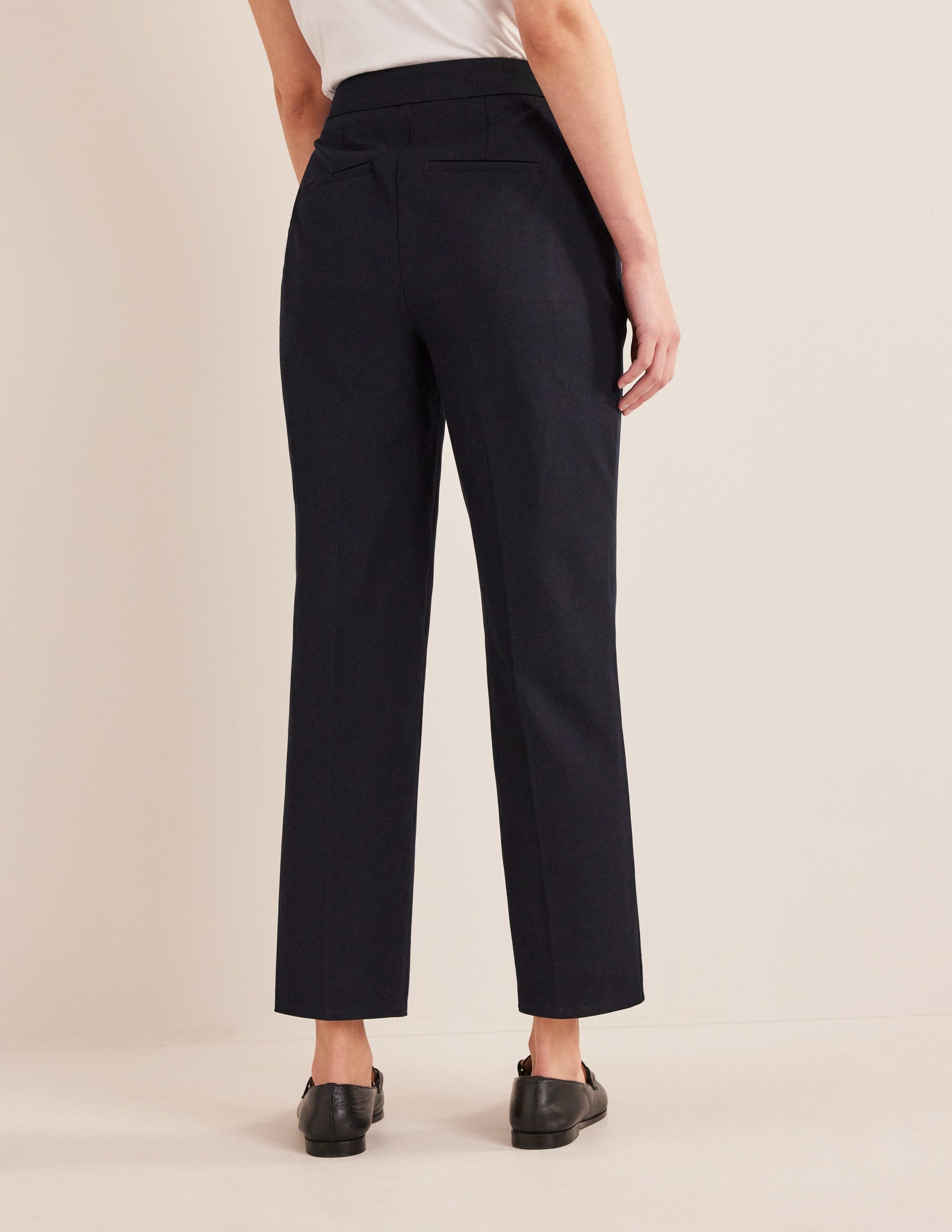 Bi-Stretch Tapered Trousers-Navy-3