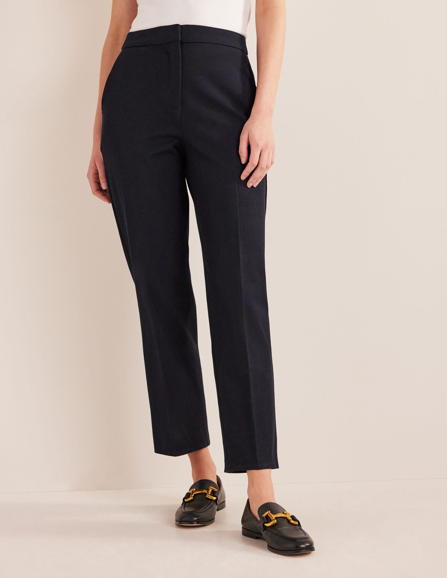Bi-Stretch Tapered Trousers-Navy
