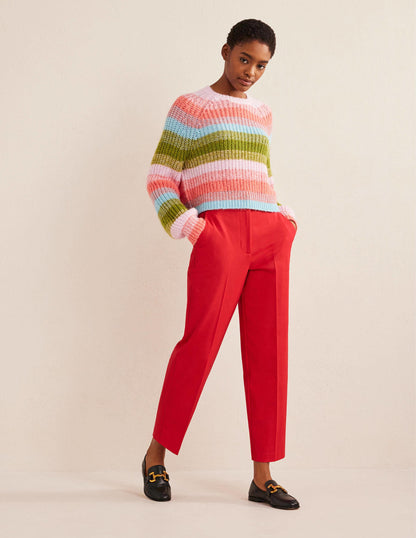 Bi-Stretch Tapered Trousers-Camellia-1