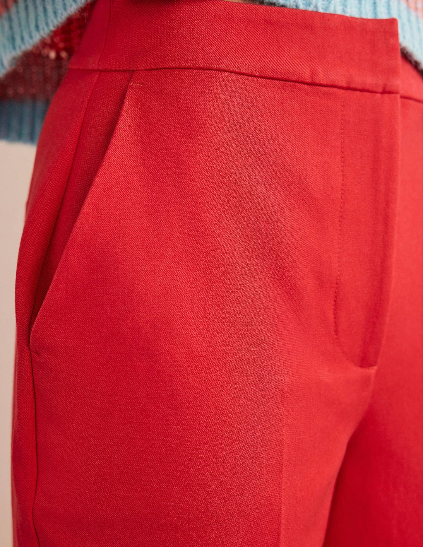 Bi-Stretch Tapered Trousers-Camellia