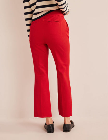 Bi-Stretch Crop Flare Trousers-Pillarbox Red-3