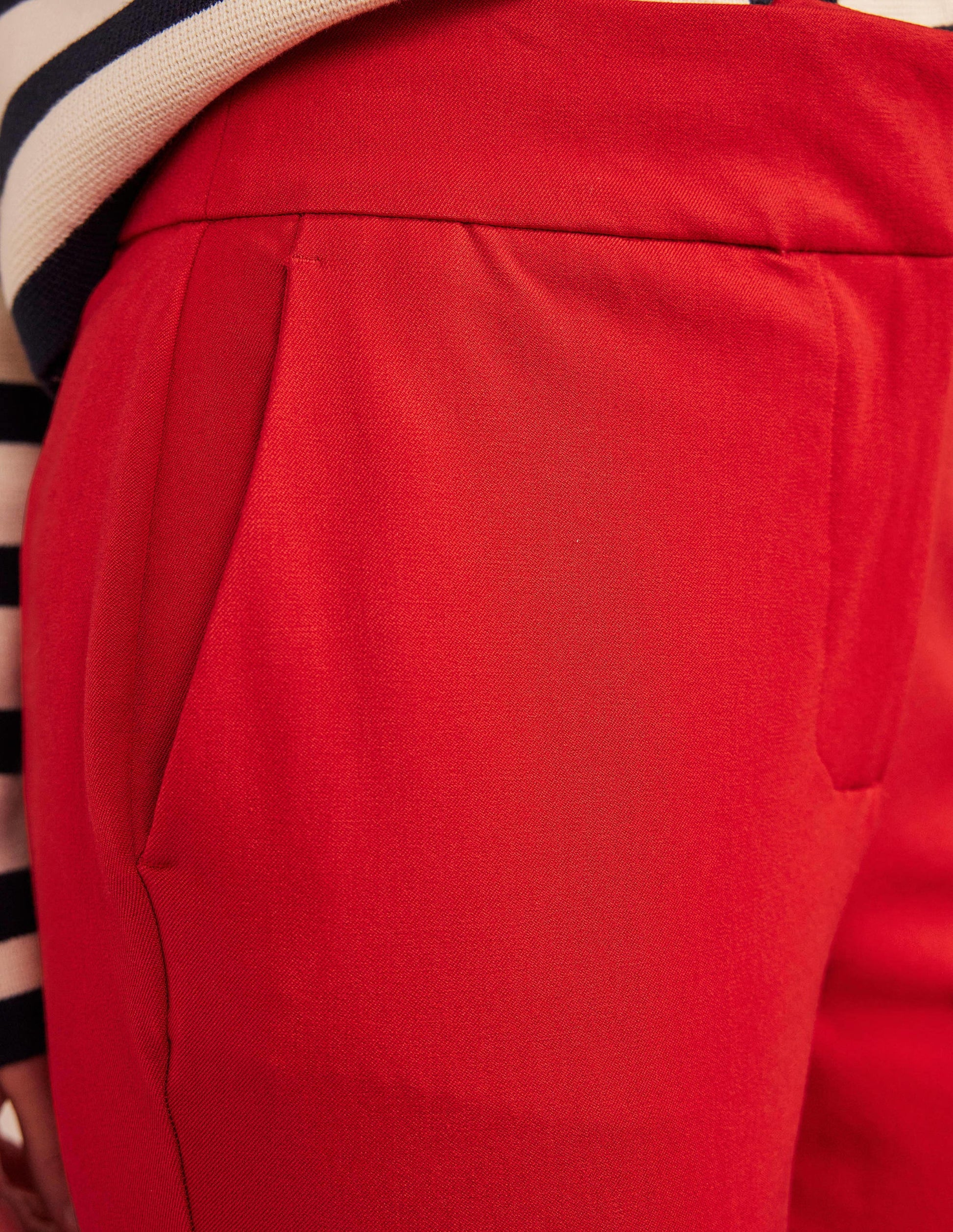 Bi-Stretch Crop Flare Trousers-Pillarbox Red-5