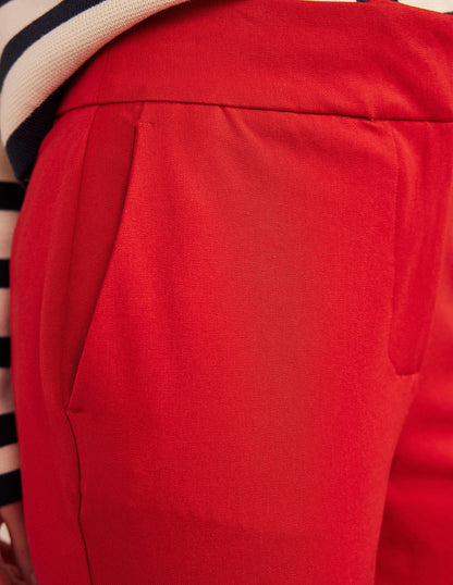 Bi-Stretch Crop Flare Trousers-Pillarbox Red-5