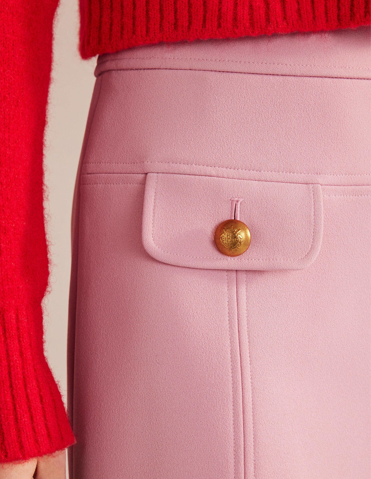 Tailored A-line Mini Skirt-Cameo Pink
