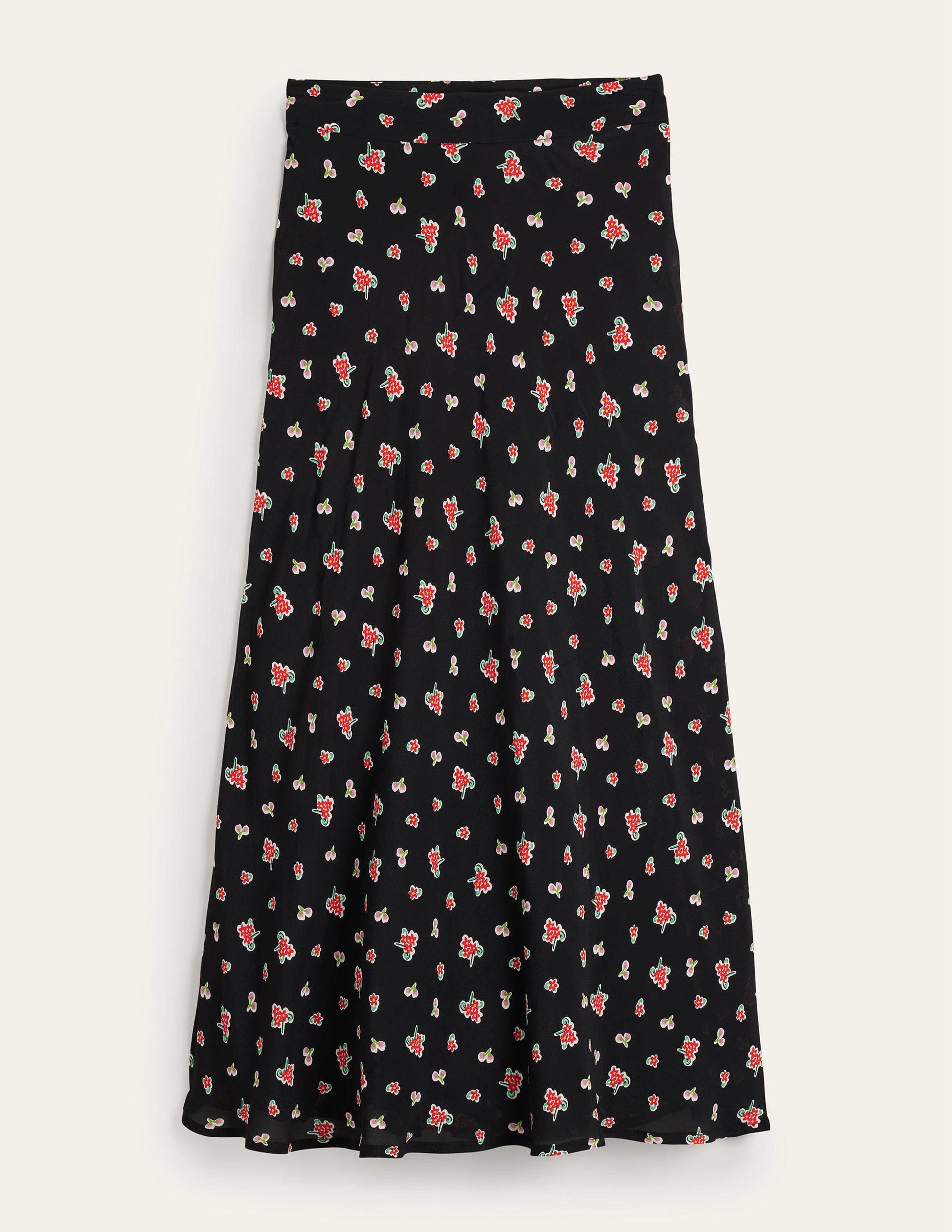 Cecelia Midi Skirt-Black, Rose Pop-5