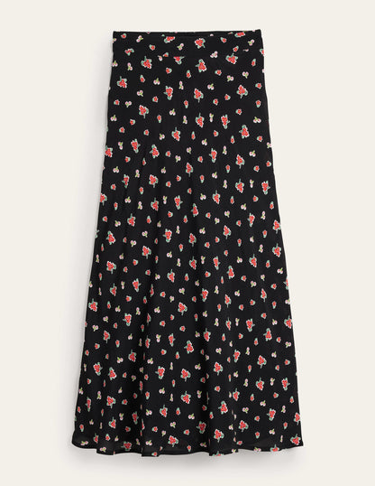 Cecelia Midi Skirt-Black, Rose Pop-5