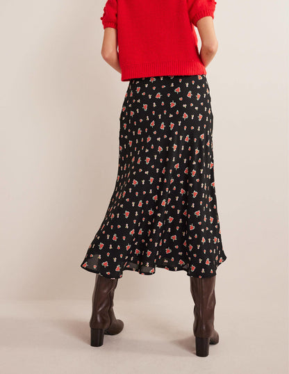 Cecelia Midi Skirt-Black, Rose Pop-3