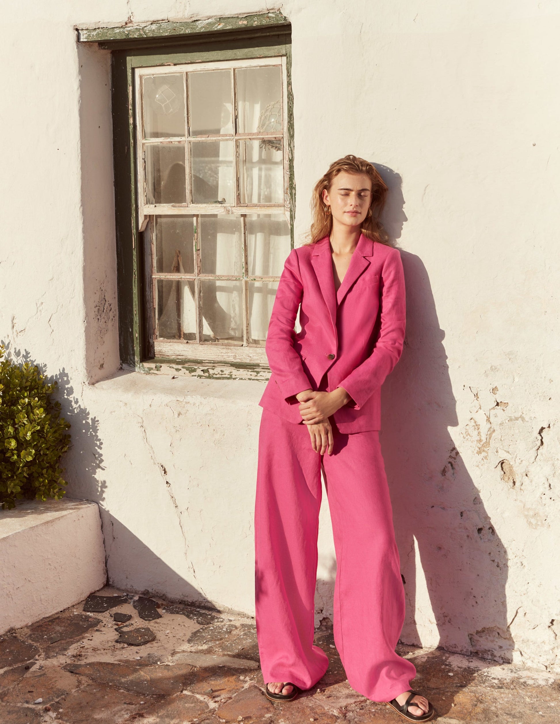 Highbury Linen Trousers-Rose Violet-9
