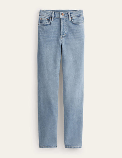 Mid Rise Slim Leg Jeans-Light Vintage