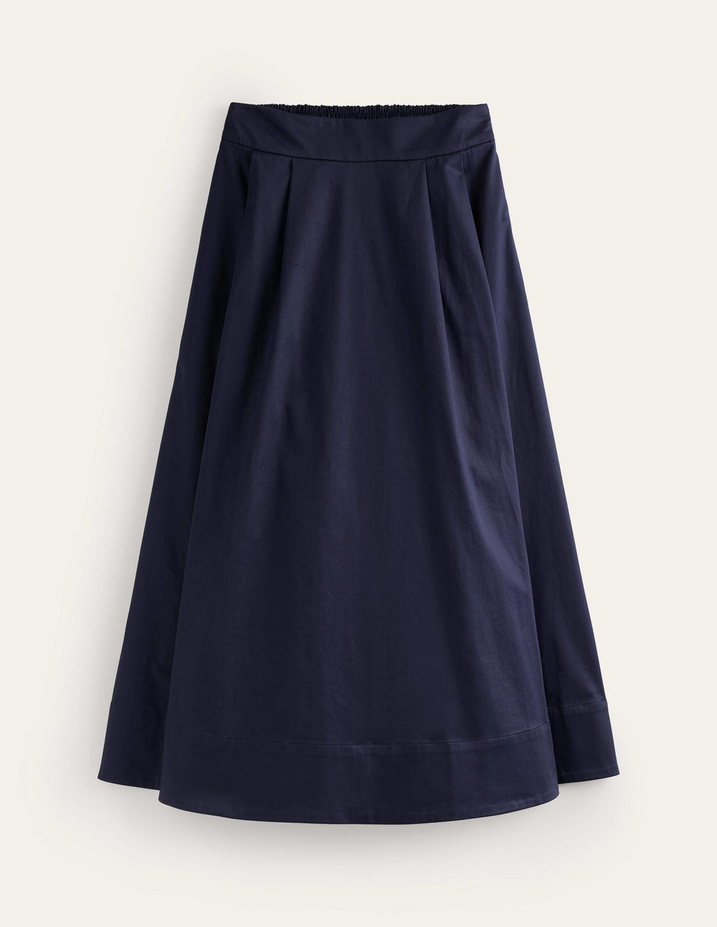 Isabella Cotton Sateen Skirt-Navy