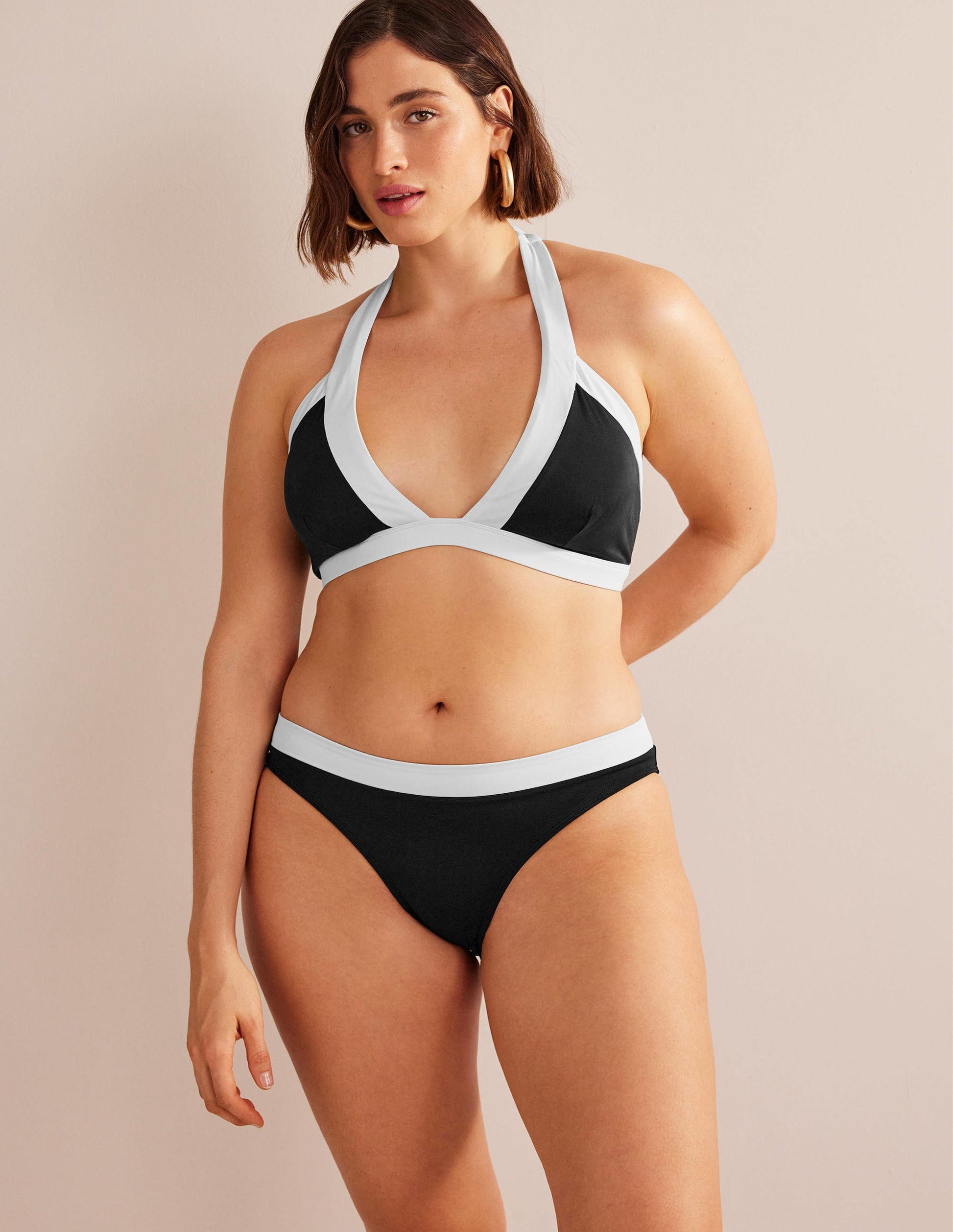 Ithaca Halter Bikini Top-Black Colourblock-6