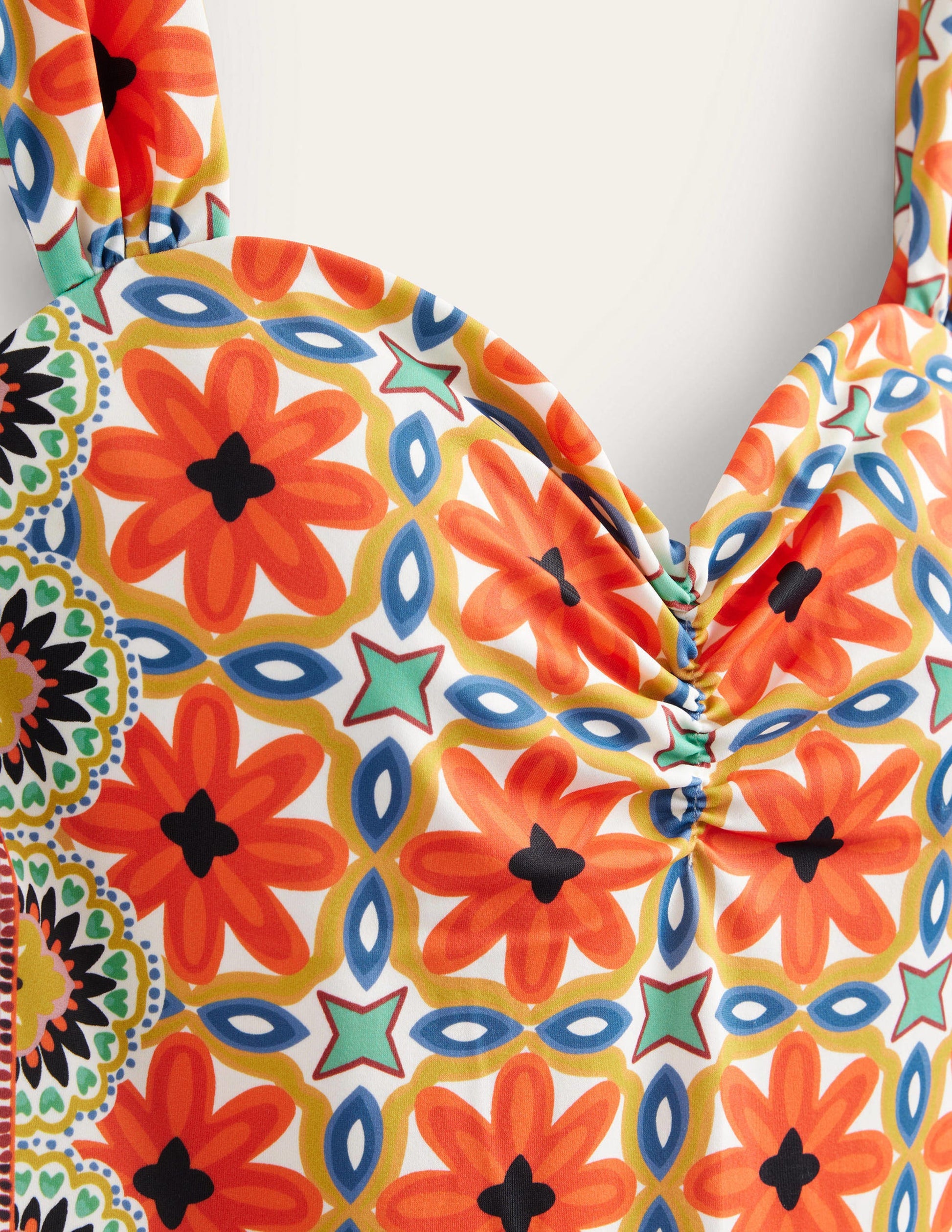 Pleated Sweetheart Swimsuit-Tigerlily, Tapestry Geo-7