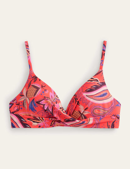Capri Cup-size Bikini Top-Coral, Paradise Paisley-5