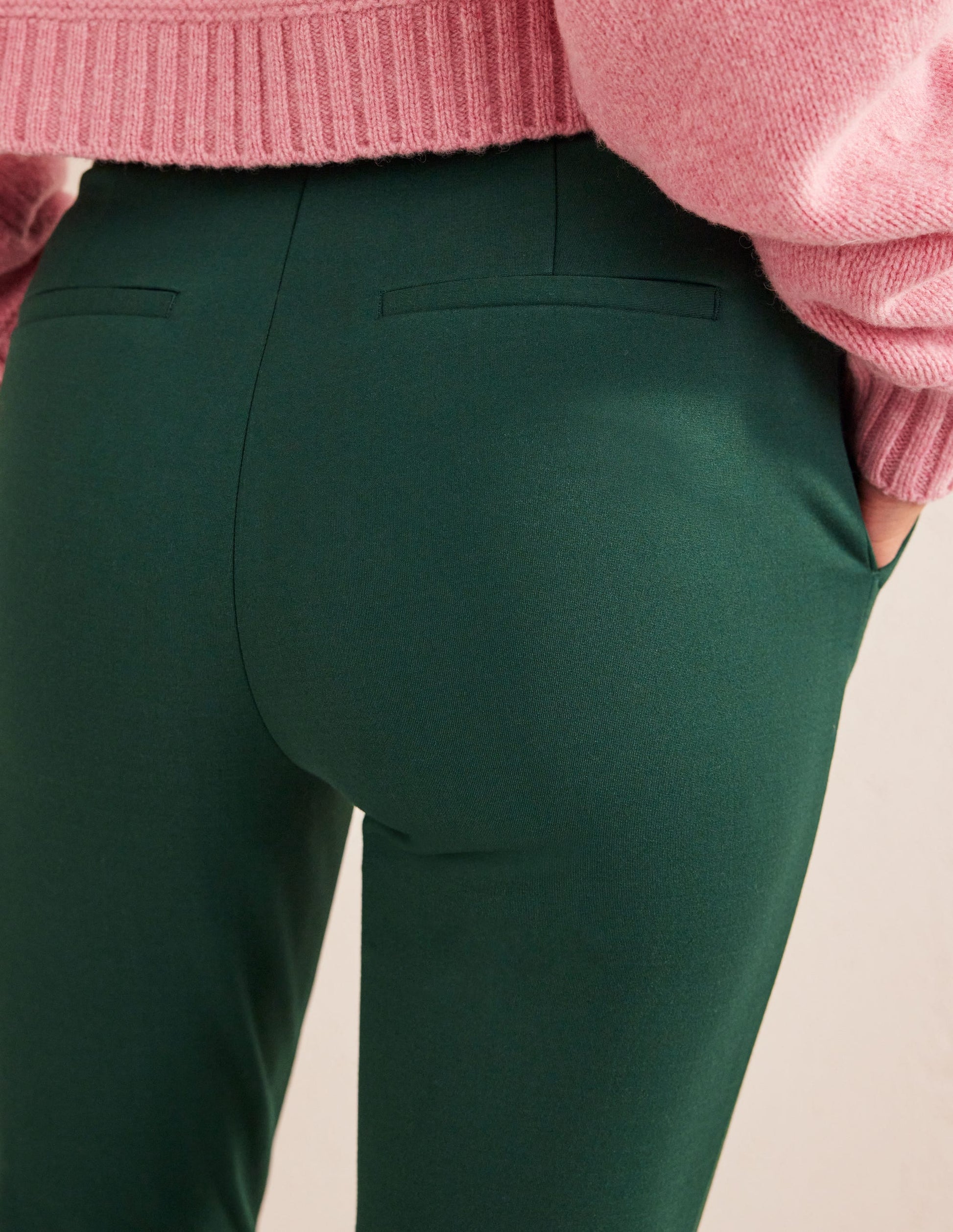 Hampshire 7/8 Ponte Trousers-Emerald Night-2