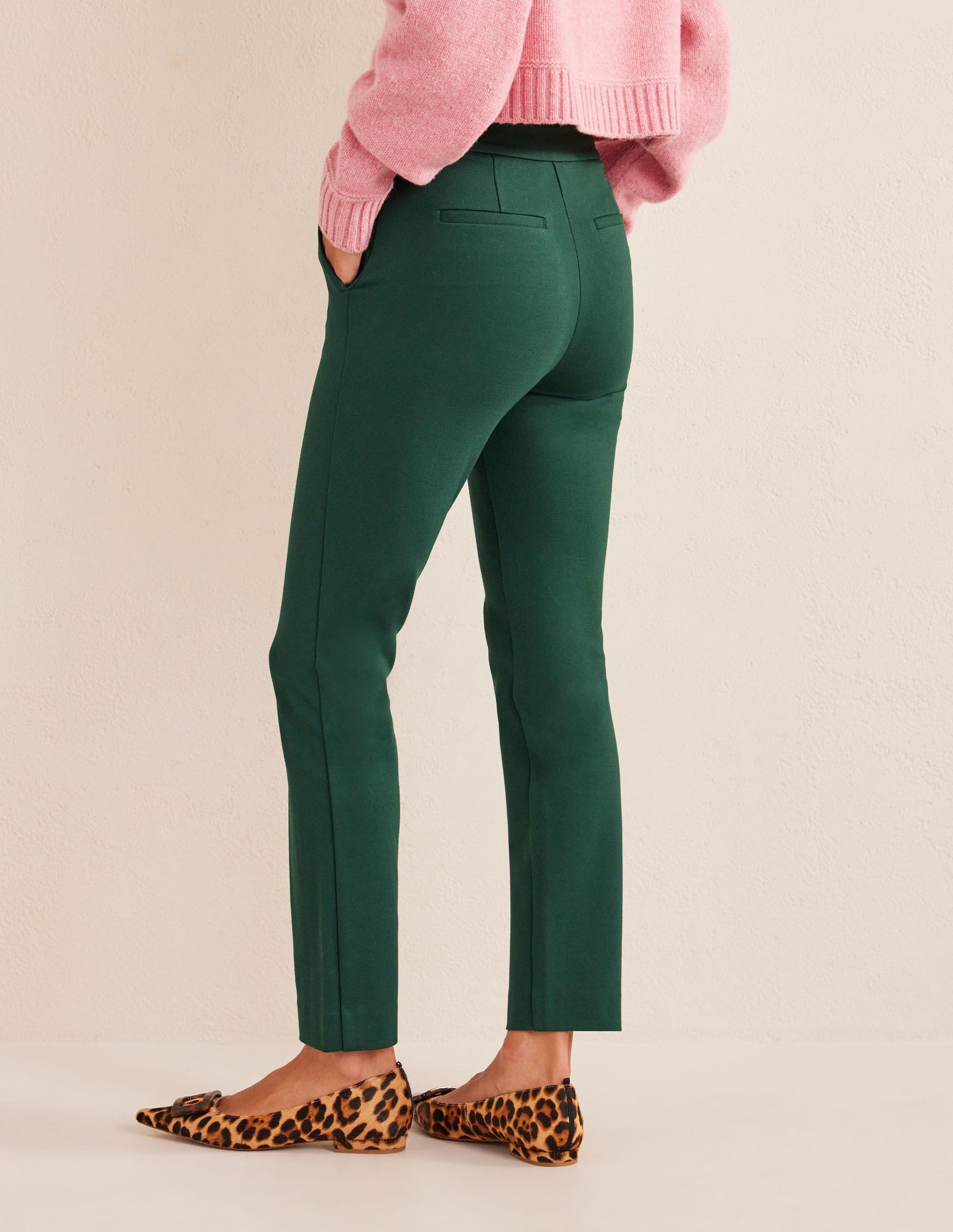 Hampshire 7/8 Ponte Trousers-Emerald Night-3