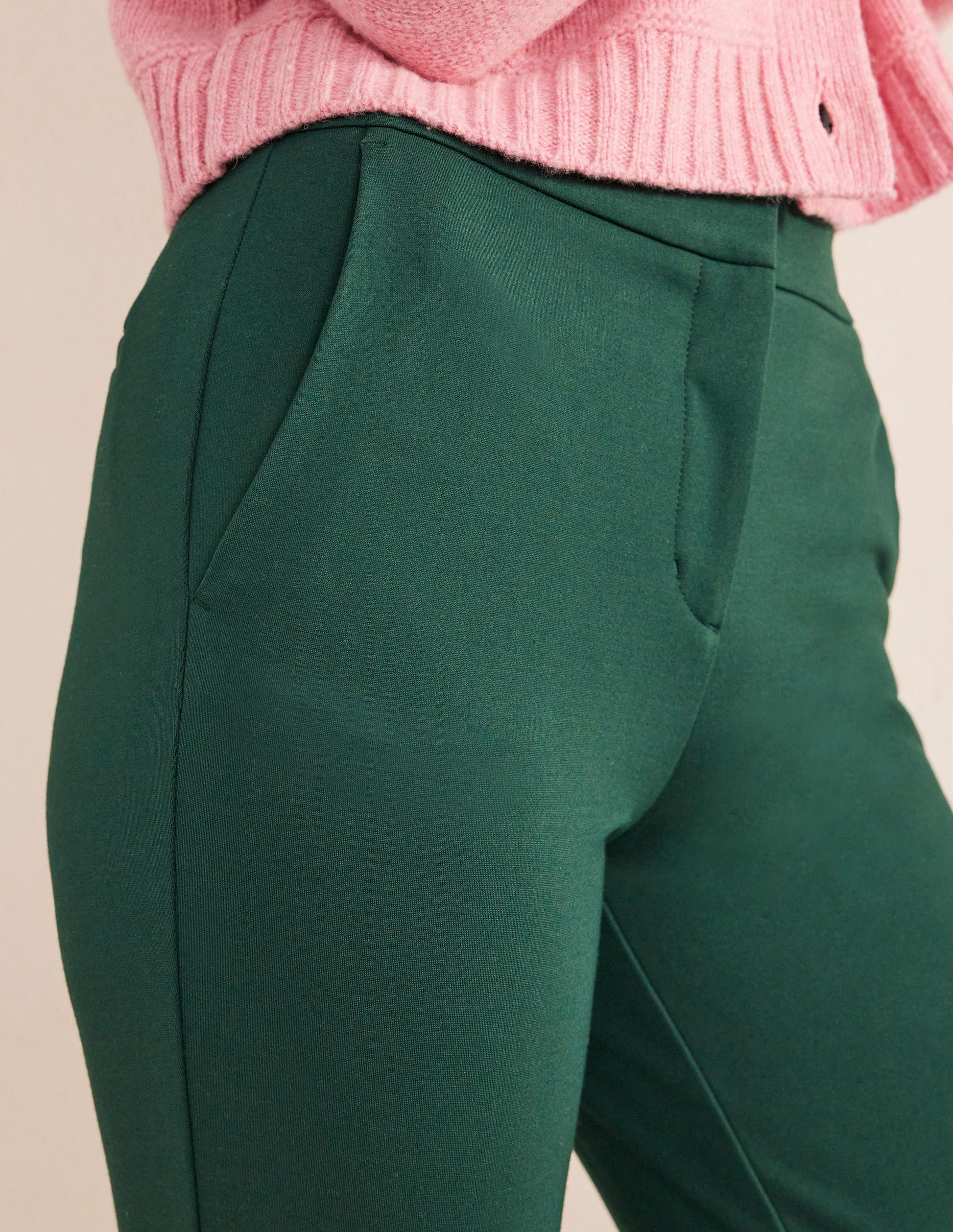 Hampshire 7/8 Ponte Trousers-Emerald Night-5
