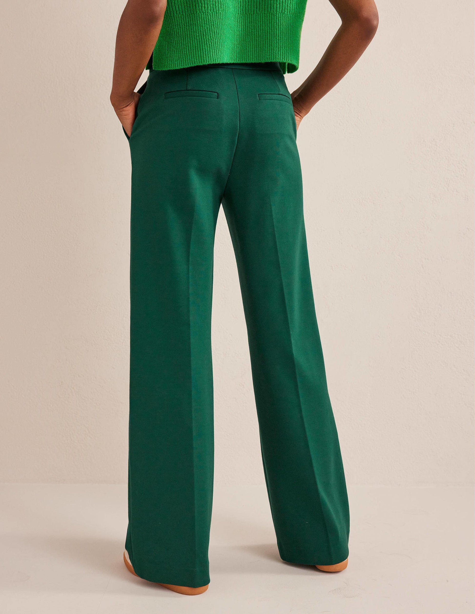 Westbourne Ponte Trousers-Emerald Night-3