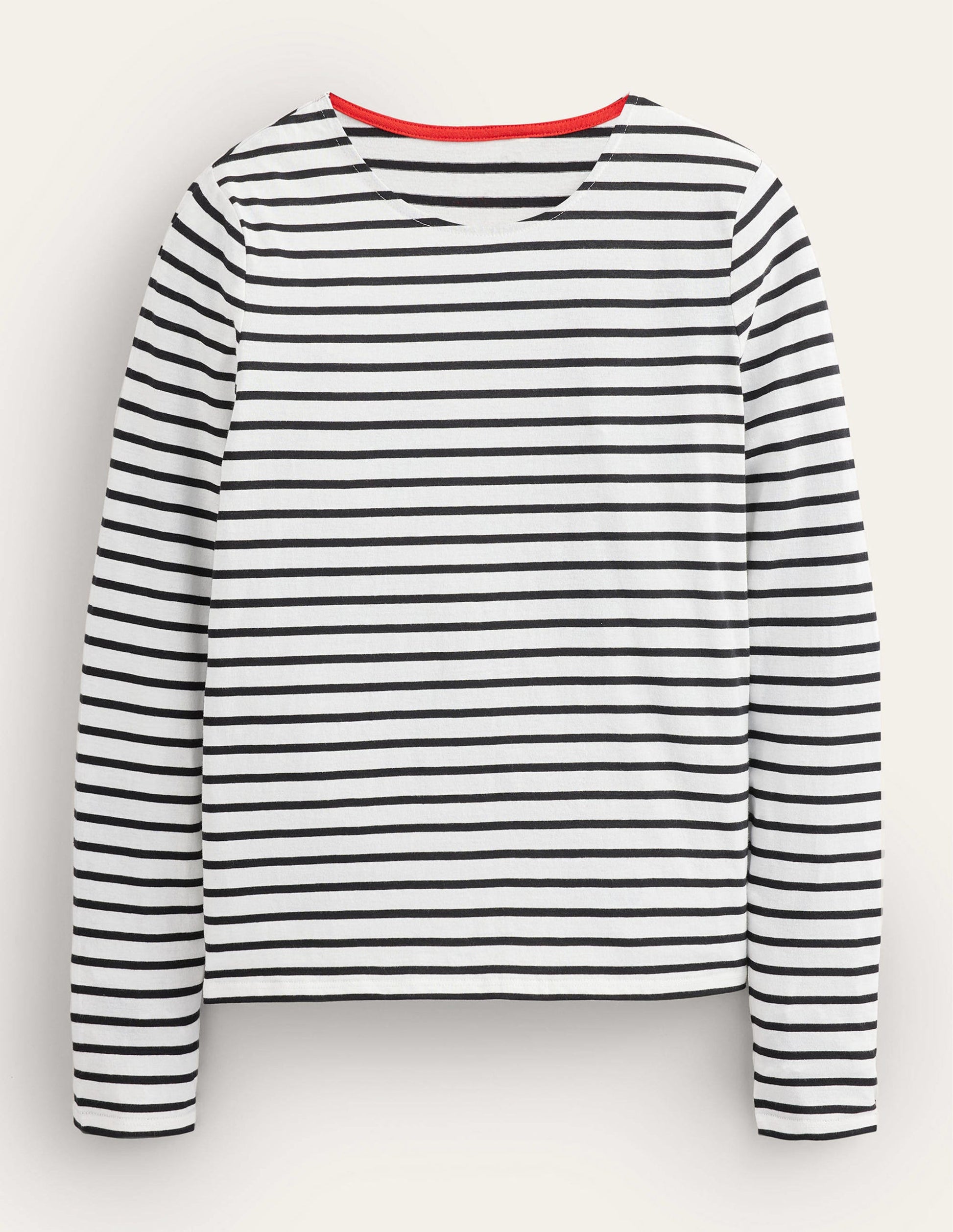 Bea Long Sleeve Breton-Ivory, Black-5