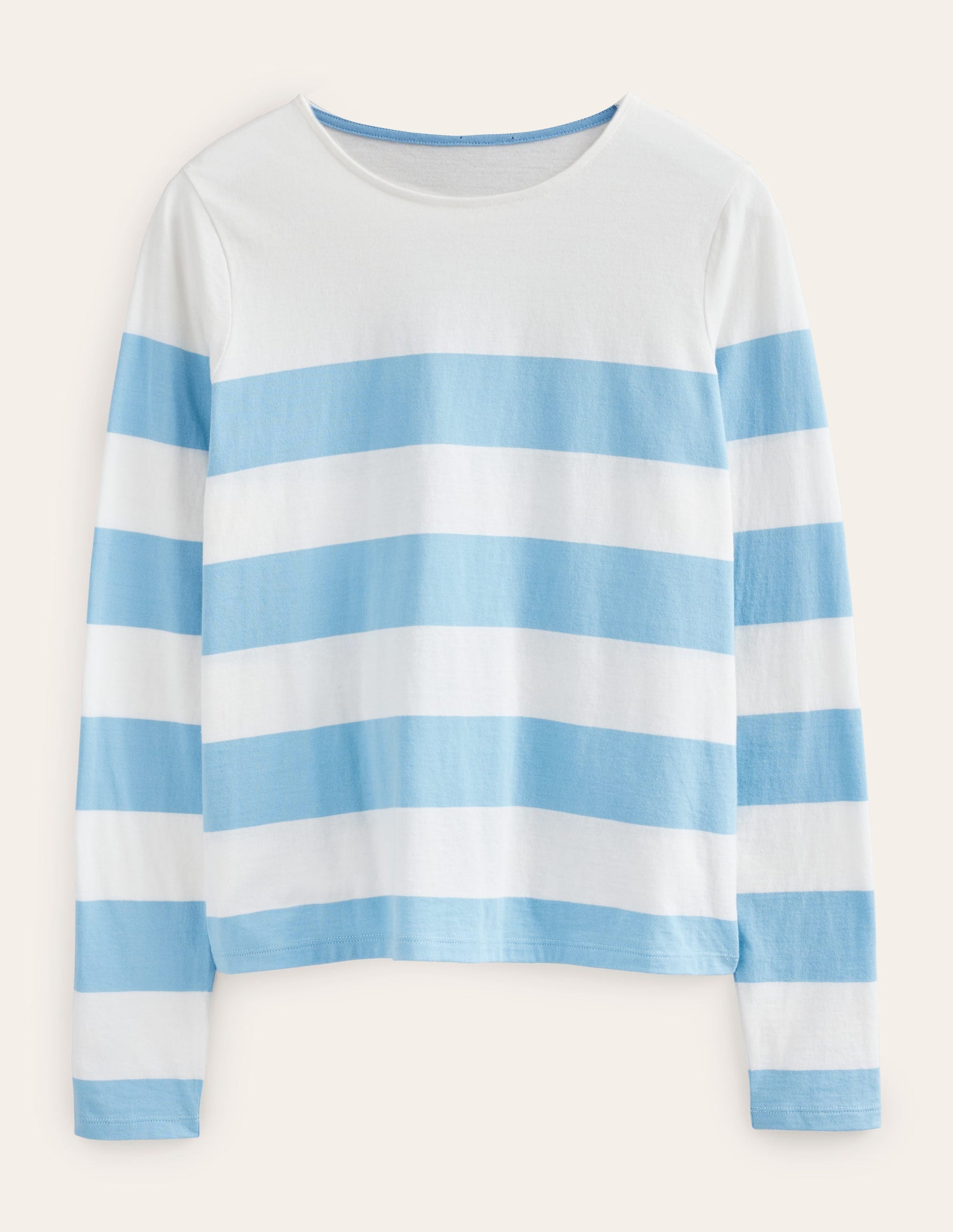 Bea Long Sleeve Breton-Linseed and Ivory Wide Stripe-5