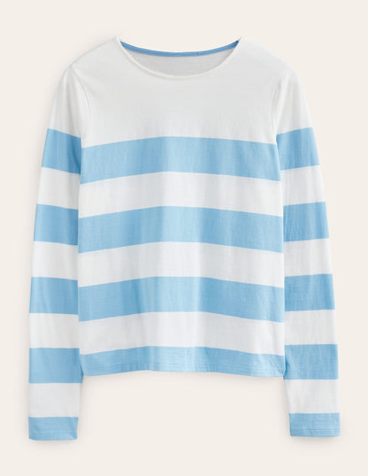 Bea Long Sleeve Breton-Linseed and Ivory Wide Stripe-5