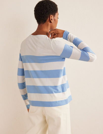 Bea Long Sleeve Breton-Linseed and Ivory Wide Stripe-3