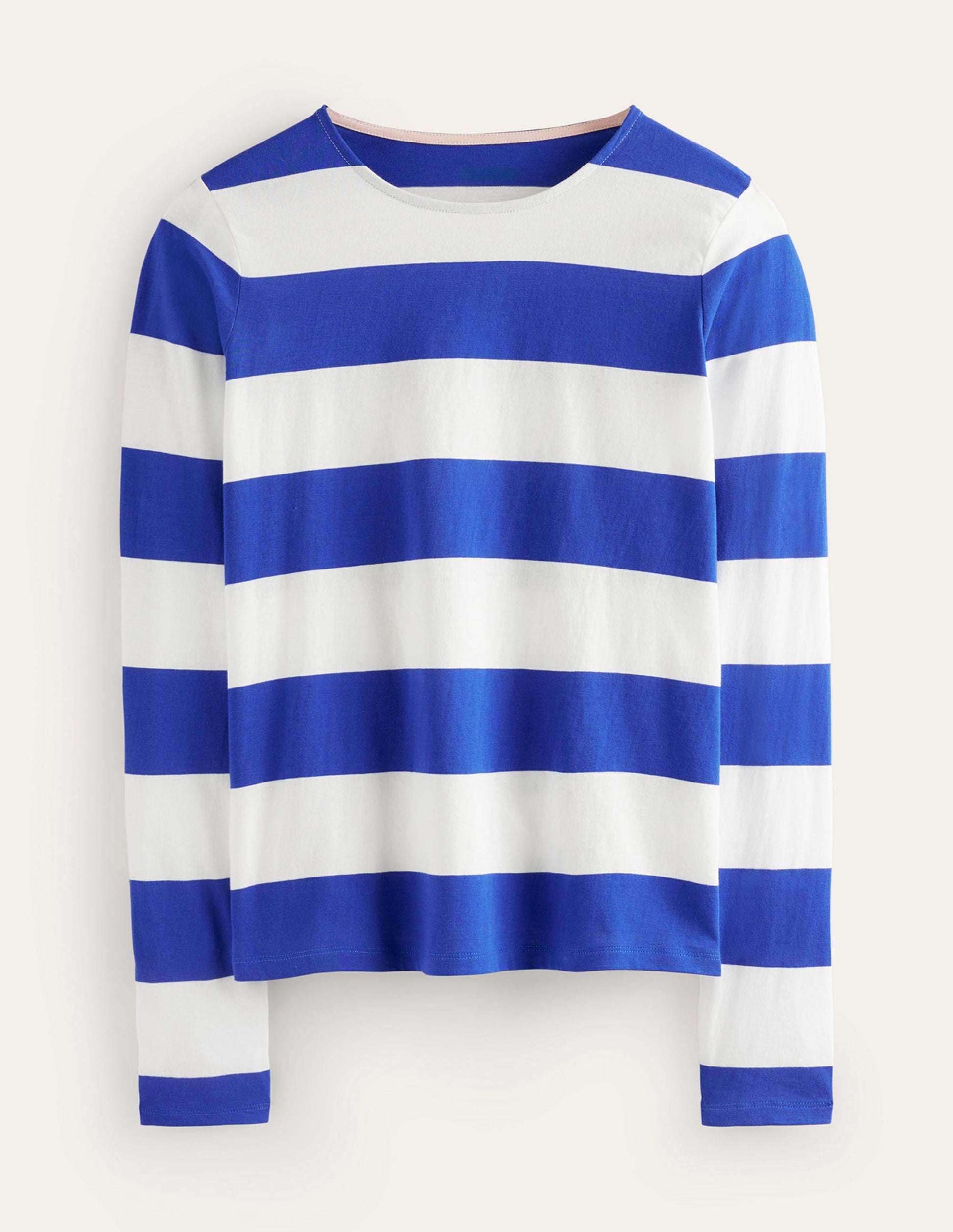 Bea Long Sleeve Breton-Blue, Ivory Wide Stripe-6