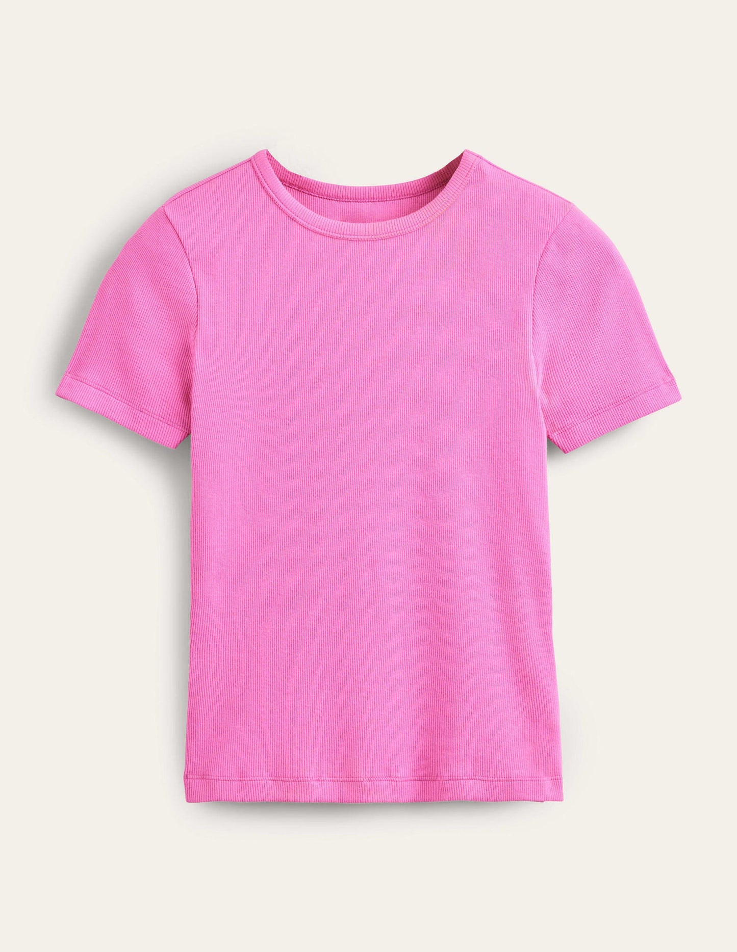 Cotton Ribbed T-Shirt-Plum Blossom