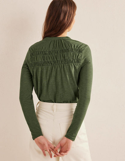 Ruched Yoke Detail Shirt-Kale-3