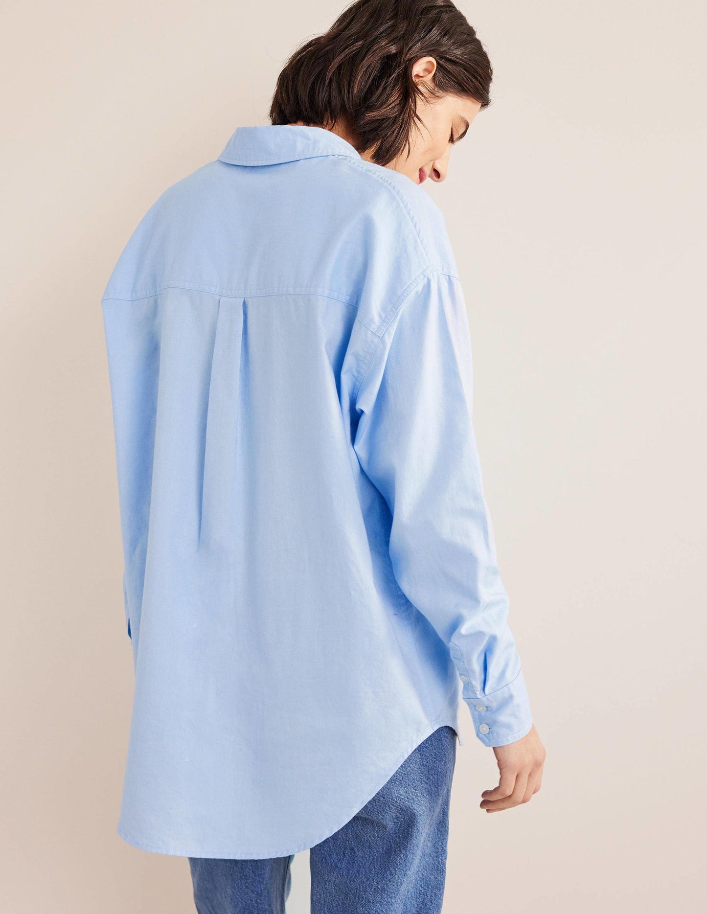 Oversized Cotton Shirt-Chambray Oxford