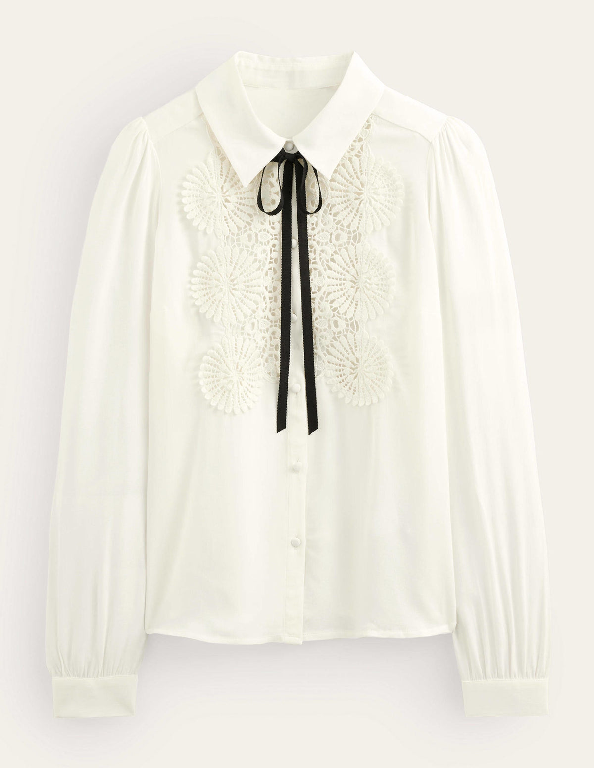 Lace Bib Blouse-Ivory - Image 6