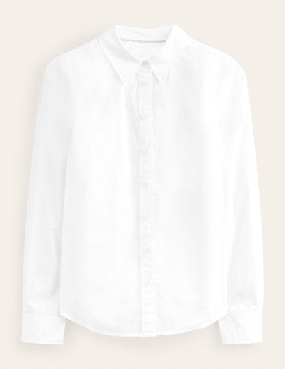 Straight Cotton Shirt-White-5
