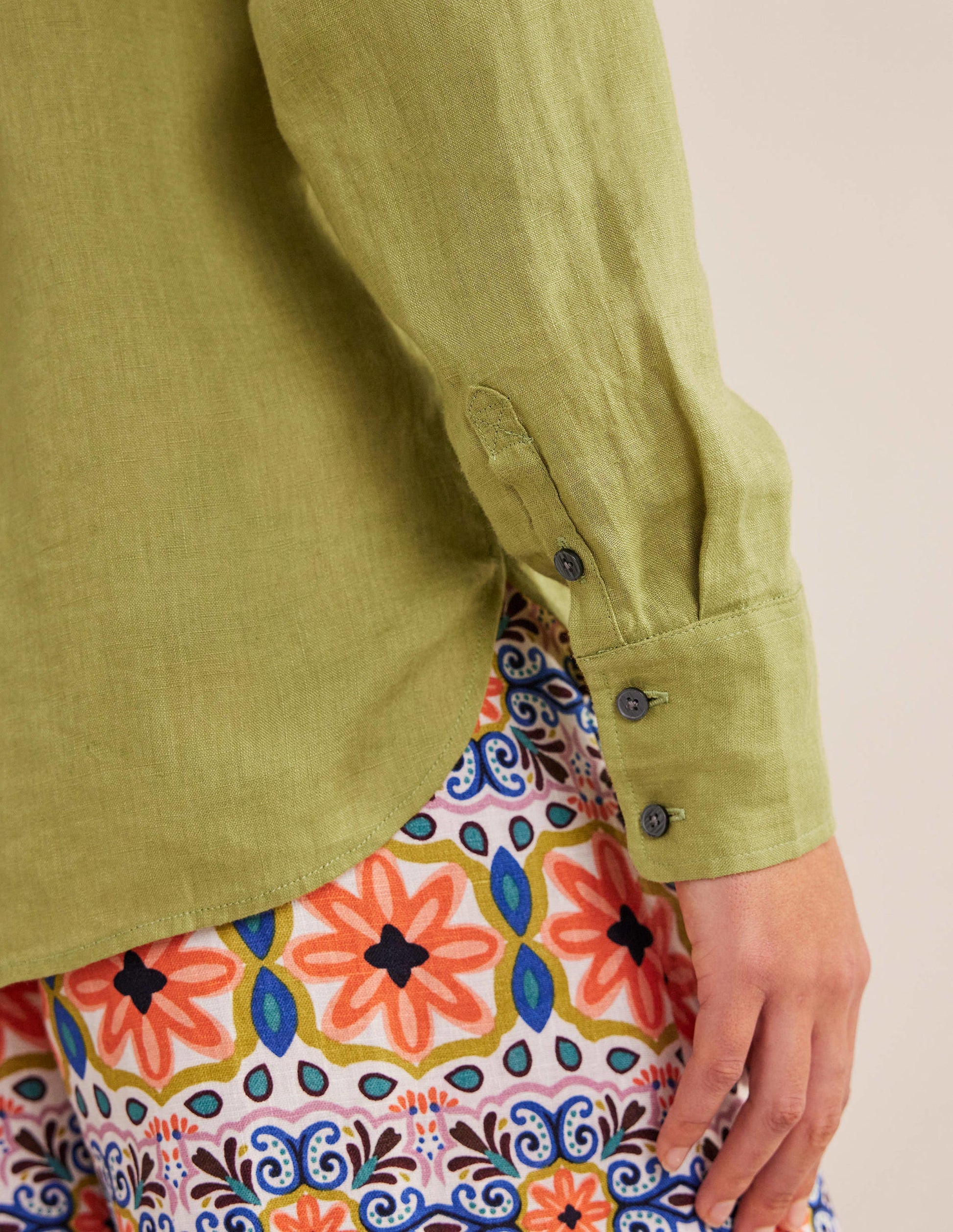 New Linen Shirt-Golden Lime-2