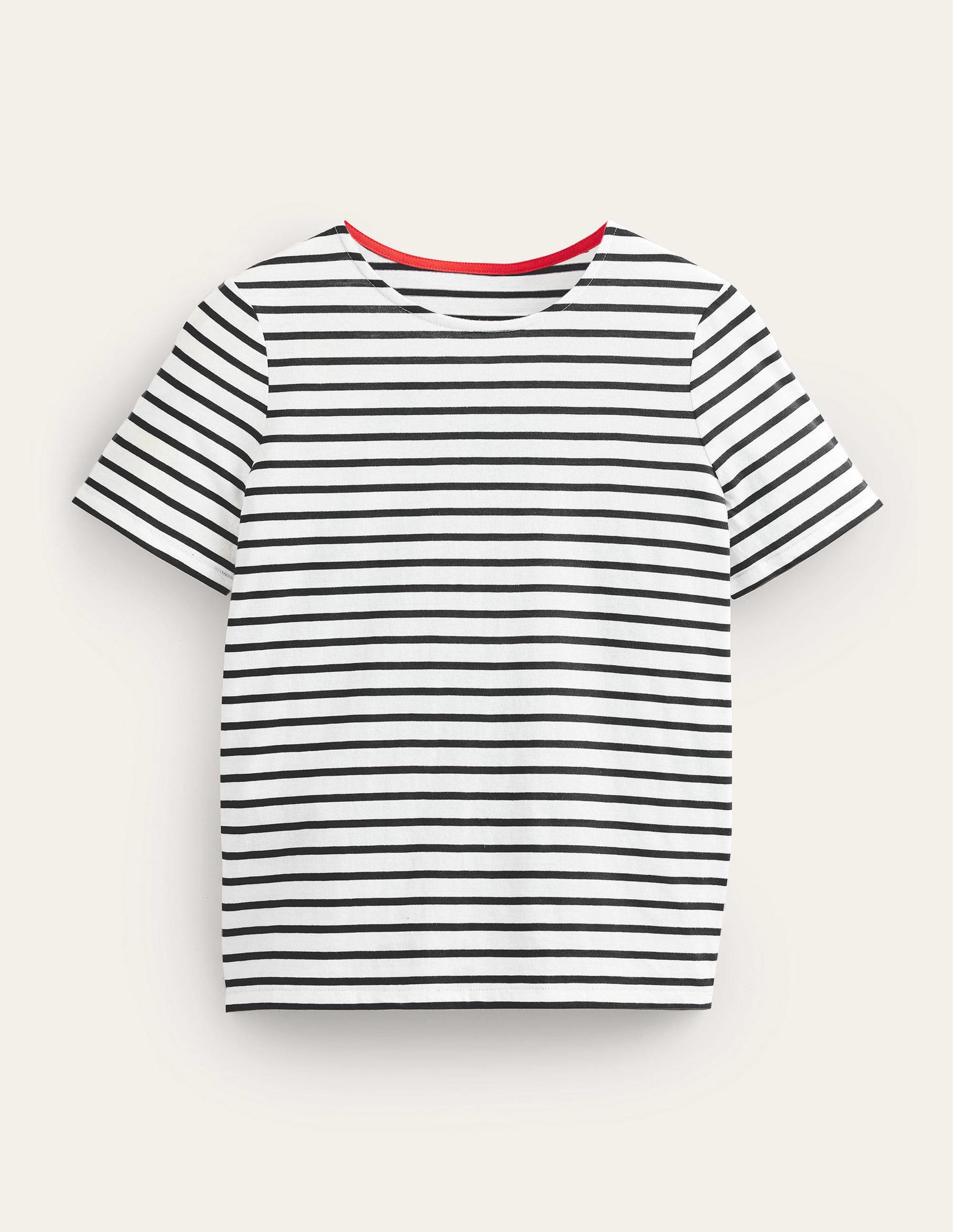 Bea Short Sleeve Breton-Ivory, Black-5