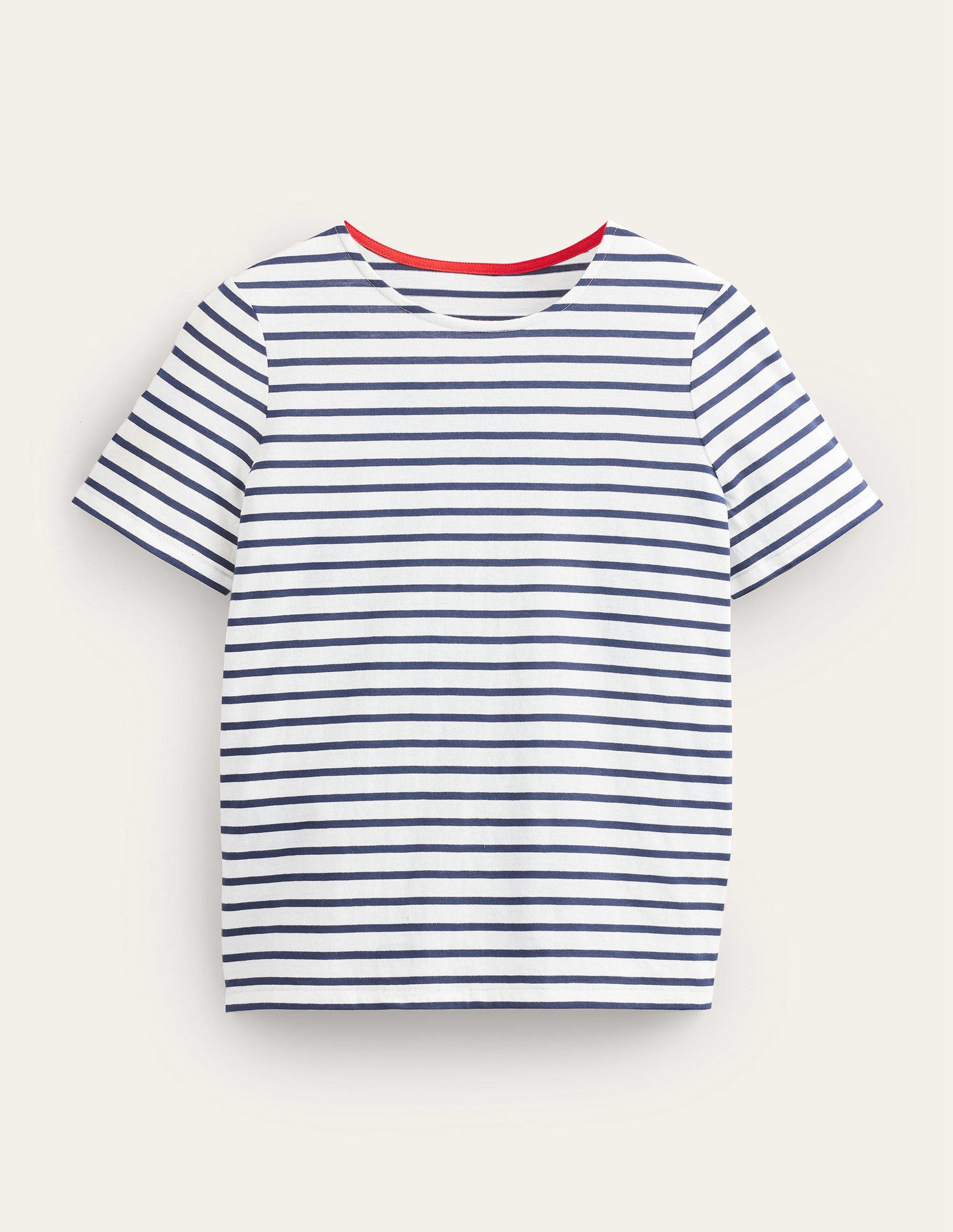 Bea Short Sleeve Breton-Ivory, Navy-5