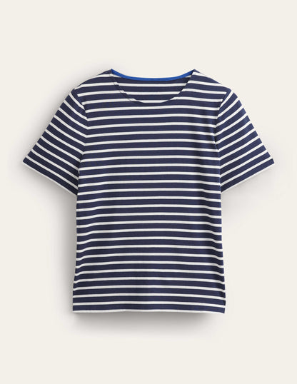 Bea Short Sleeve Breton-Navy, Ivory-5