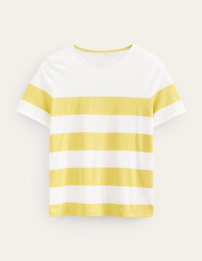 Bea Short Sleeve Breton-Sweet Honeycomb, Ivory Stripe-5