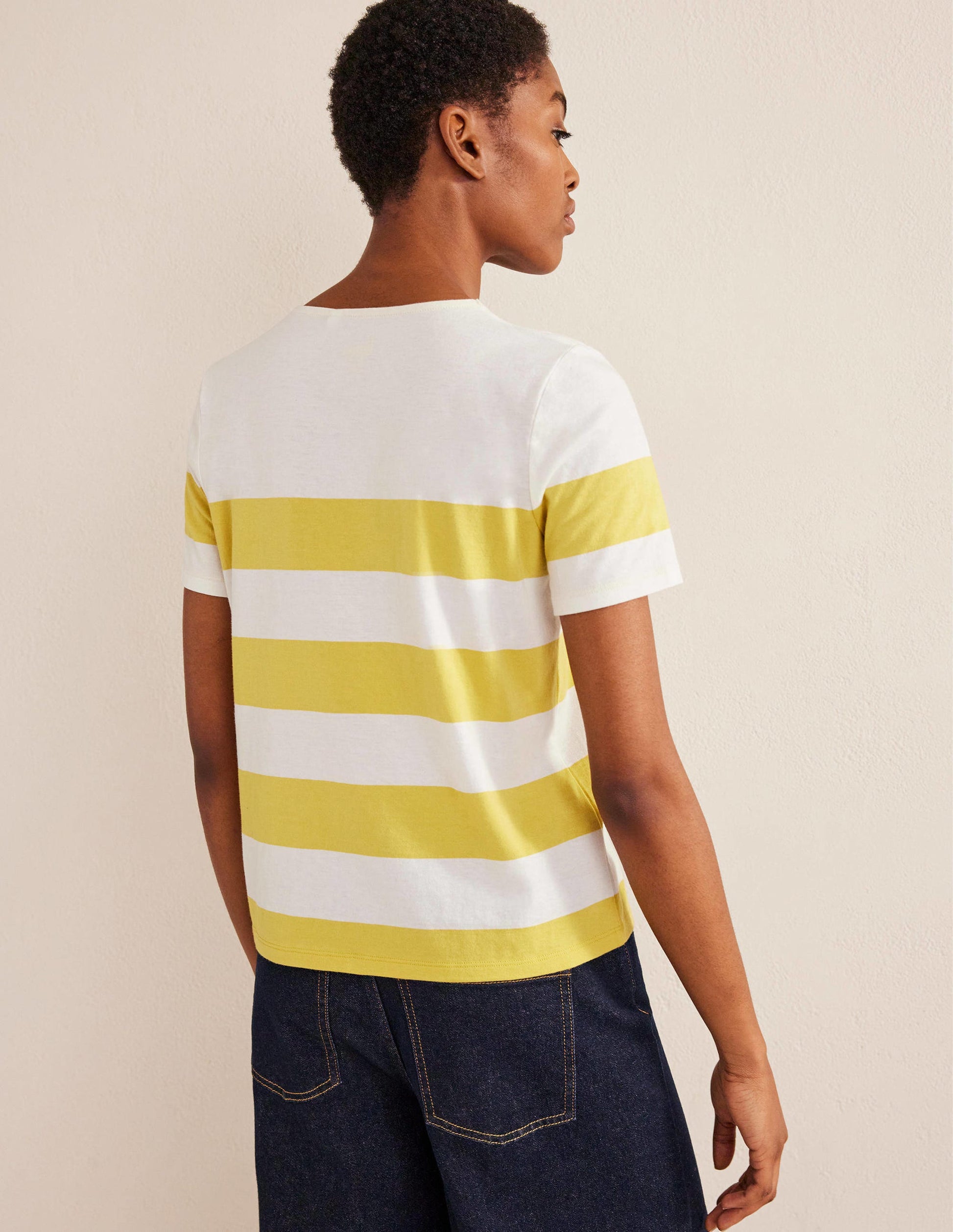 Bea Short Sleeve Breton-Sweet Honeycomb, Ivory Stripe-3